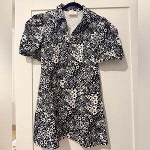 Floral Black and White Dress
